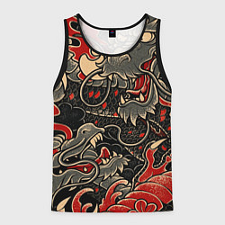 Майка-безрукавка мужская Dsquared tatoo DRAGON, цвет: 3D-черный