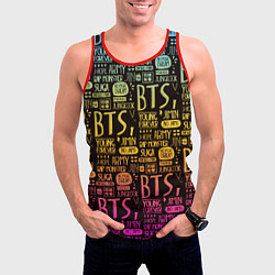 Майка-безрукавка мужская BTS, цвет: 3D-красный — фото 2