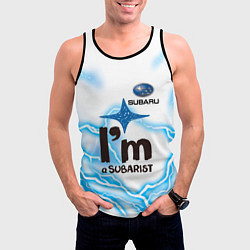 Майка-безрукавка мужская SUBARU, цвет: 3D-черный — фото 2