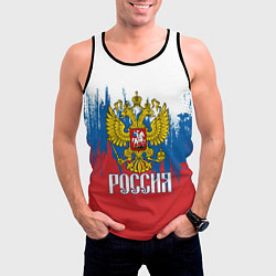 Майка-безрукавка мужская РОССИЯ ТРИКОЛОР, цвет: 3D-черный — фото 2