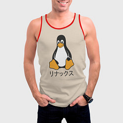 Майка-безрукавка мужская Linux, цвет: 3D-красный — фото 2