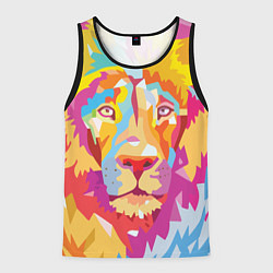 Мужская майка без рукавов Акварельный лев