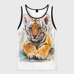 Майка-безрукавка мужская Tiger Art, цвет: 3D-черный