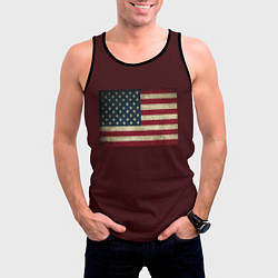 Майка-безрукавка мужская USA флаг, цвет: 3D-черный — фото 2
