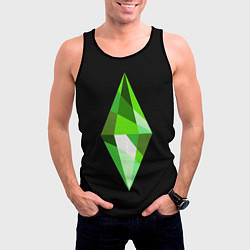 Майка-безрукавка мужская The Sims Plumbob, цвет: 3D-черный — фото 2
