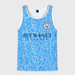 Майка-безрукавка мужская Manchester City 2021 Home Kit, цвет: 3D-белый