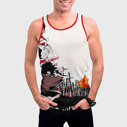 Майка-безрукавка мужская Афросамурай аниме, цвет: 3D-красный — фото 2
