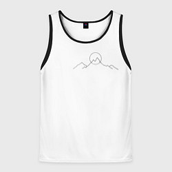 Майка-безрукавка мужская Минимализм силуэт горы, цвет: 3D-черный