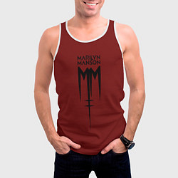 Майка-безрукавка мужская Marilyn Manson, цвет: 3D-белый — фото 2