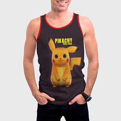Майка-безрукавка мужская Pikachu Pika Pika, цвет: 3D-красный — фото 2