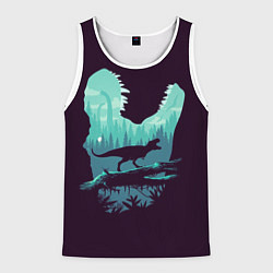 Майка-безрукавка мужская T-Rex, цвет: 3D-белый