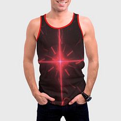Майка-безрукавка мужская Лазерные лучи, цвет: 3D-красный — фото 2