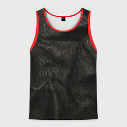 Мужская майка без рукавов Черная кожа