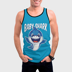 Майка-безрукавка мужская Baby Shark, цвет: 3D-черный — фото 2