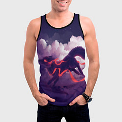 Майка-безрукавка мужская Лиса бежит по облакам, цвет: 3D-черный — фото 2