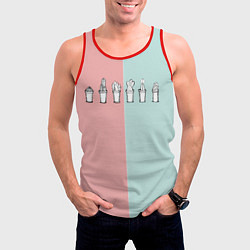 Майка-безрукавка мужская Кактусы, цвет: 3D-красный — фото 2