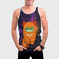 Майка-безрукавка мужская Cat Among Us, цвет: 3D-белый — фото 2