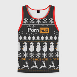 Майка-безрукавка мужская Christmas PornHub, цвет: 3D-красный
