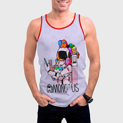 Майка-безрукавка мужская Among Us, цвет: 3D-красный — фото 2