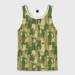 Майка-безрукавка мужская Камуфляж из котов, цвет: 3D-белый