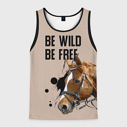 Майка-безрукавка мужская Be wild be free, цвет: 3D-черный