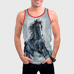 Майка-безрукавка мужская Нарисованный конь, цвет: 3D-красный — фото 2