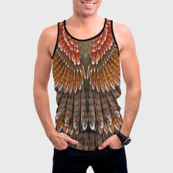 Майка-безрукавка мужская Оперение: орел, цвет: 3D-черный — фото 2
