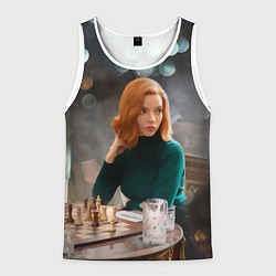 Майка-безрукавка мужская Queens Gambit Ход Королевы, цвет: 3D-белый