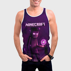 Майка-безрукавка мужская Minecraft Слендермен, цвет: 3D-белый — фото 2
