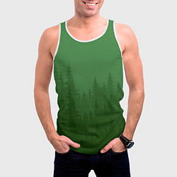 Майка-безрукавка мужская Зеленый Лес, цвет: 3D-белый — фото 2