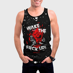 Майка-безрукавка мужская WAKE THE F CK UP!, цвет: 3D-черный — фото 2