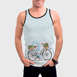 Майка-безрукавка мужская Акварельный велосипед, цвет: 3D-черный — фото 2