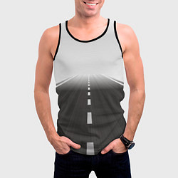 Майка-безрукавка мужская Дорога, уходящая в даль, цвет: 3D-черный — фото 2