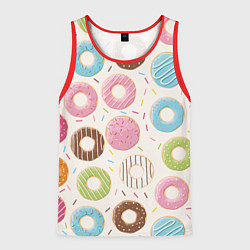 Майка-безрукавка мужская Пончики Donuts, цвет: 3D-красный