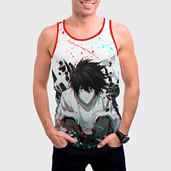 Майка-безрукавка мужская DEATH NOTE ТЕТРАДЬ СМЕРТИ, цвет: 3D-красный — фото 2