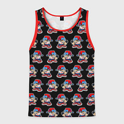 Майка-безрукавка мужская Friday Night Funkin, паттерн, цвет: 3D-красный