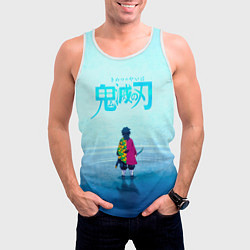 Майка-безрукавка мужская Гию Томиока Kimetsu no Yaiba, цвет: 3D-белый — фото 2