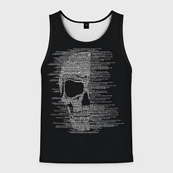 Майка-безрукавка мужская Череп из текста, цвет: 3D-черный