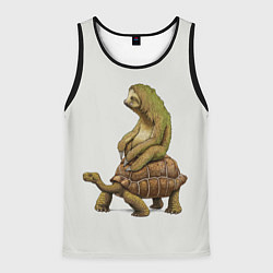 Майка-безрукавка мужская Тише едешь А впрочем, цвет: 3D-черный