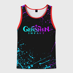 Мужская майка без рукавов GENSHIN IMPACT NEON LOGO