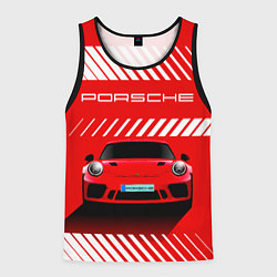 Майка-безрукавка мужская PORSCHE ПОРШЕ RED STYLE, цвет: 3D-черный