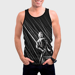 Майка-безрукавка мужская Вирджил под дождём, цвет: 3D-черный — фото 2