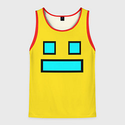 Майка-безрукавка мужская Geometry Dash: Smile, цвет: 3D-красный