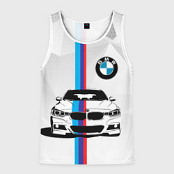 Майка-безрукавка мужская BMW БМВ M PERFORMANCE, цвет: 3D-белый