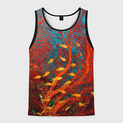 Майка-безрукавка мужская Коралловые рыбки, цвет: 3D-черный