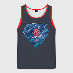 Мужская майка без рукавов Ocean heart Totoro