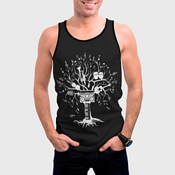 Майка-безрукавка мужская Музыкальное Дерево, цвет: 3D-черный — фото 2
