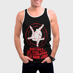 Майка-безрукавка мужская КОТ САТАНЫ, цвет: 3D-белый — фото 2