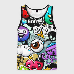 Майка-безрукавка мужская Граффити, цвет: 3D-черный
