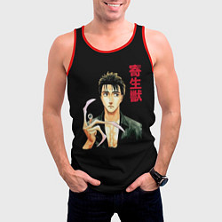 Майка-безрукавка мужская Паразит Шиничи Изуми, цвет: 3D-красный — фото 2